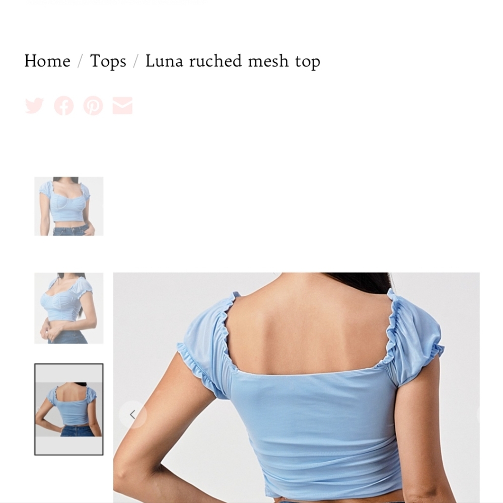 Luna Ruched Mesh Top - Picture 6 of 8